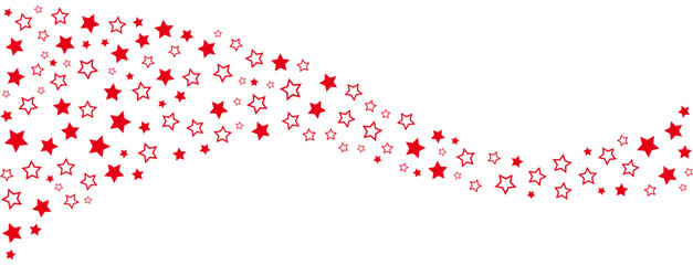 Red star confetti border vector illustration.