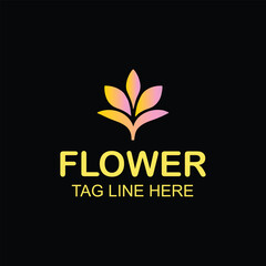 Flower logo luxury gradient design illustration