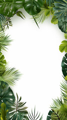 Green leaves nature frame layout of tropical plants wallpaper