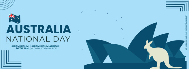 Australia  national day background design . Independence Day 26 January Celebration Template for Poster, Banner, Advertising. Vector Illustration. 