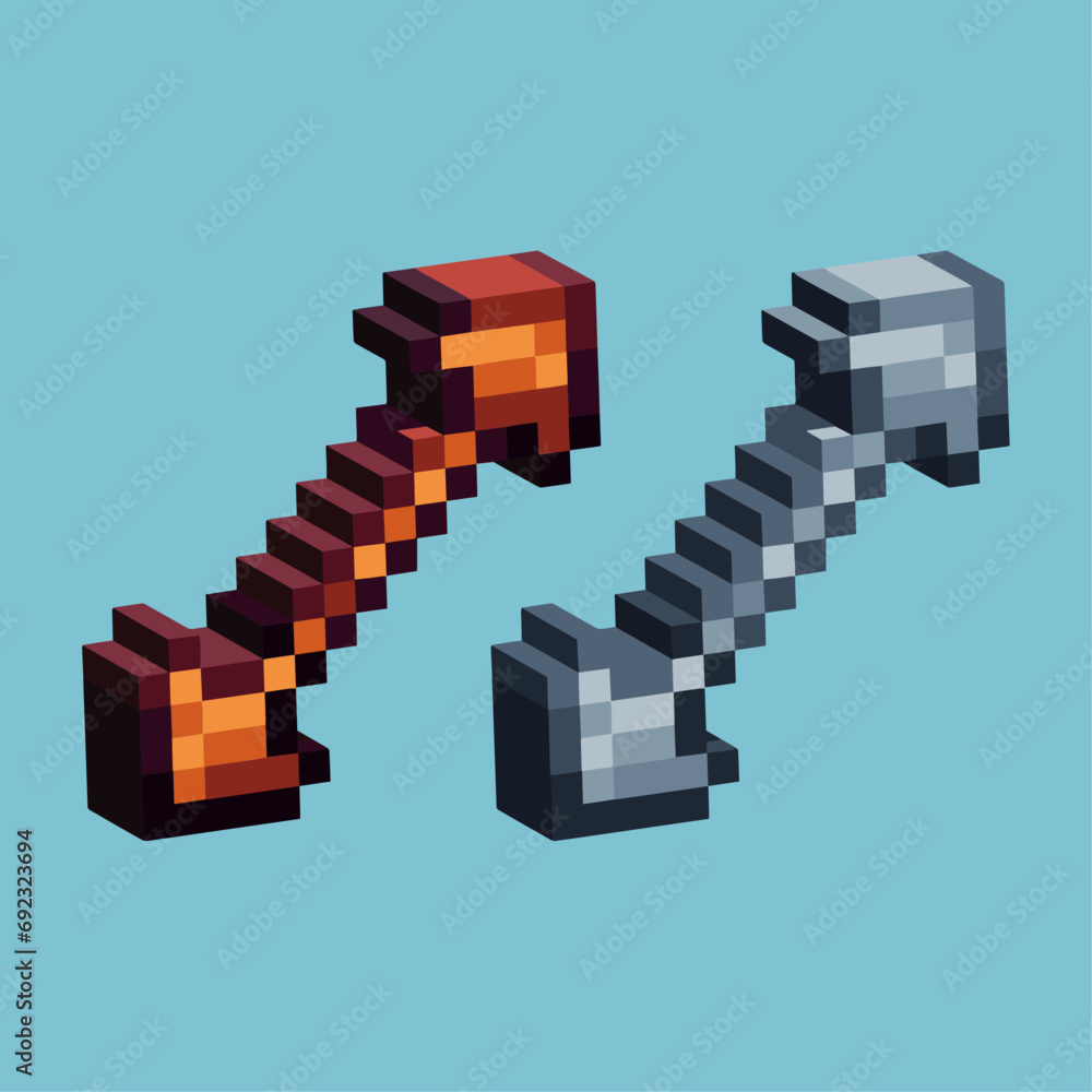 Poster isometric pixel art 3d of fullscreen icon for items asset. fullscreen icon on pixelated style.8bits 