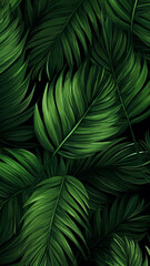 Seamless pattern of tropical coconut leaves illustration