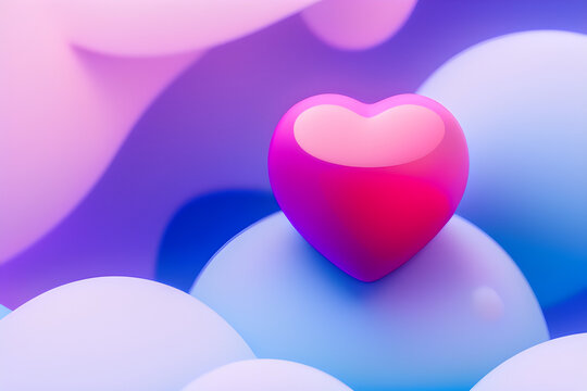 a cute heart icon image , Generative ai