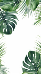 Fototapeta na wymiar Tropical leaves on white wallpaper background