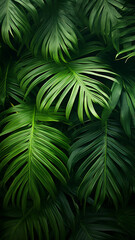 Tropical palm leaves from above graphic wallpaper design illustration