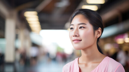 Young Asian woman on the city streets