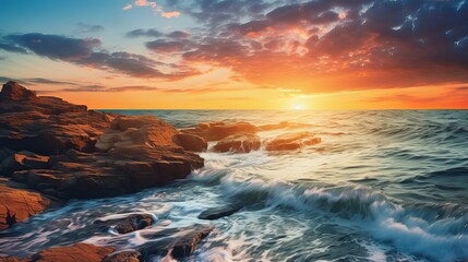 A stunning view of the ocean from a scenic landscape