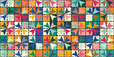 Abstract geometric shapes seamless pattern.