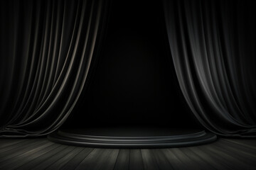 curtain with spotlight black