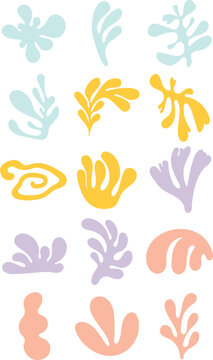 Bright Colorful Matisse Style Illustration Set
