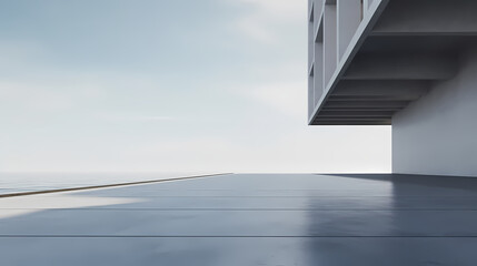 Obraz premium 3d render of abstract futuristic architecture with empty concrete floor