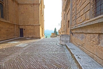 Beautiful Medieval Italian Town of Pienza in Tuscany Italy