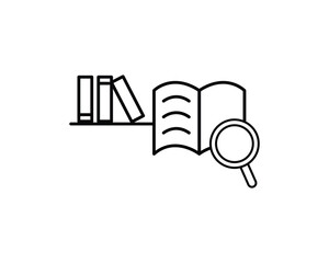 Library book icon vector symbol design illustration