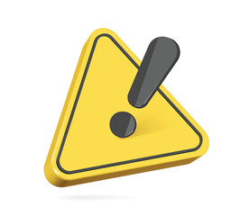 An exclamation mark or warning on a yellow triangle sign with a black border, for warning about impending danger