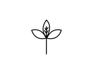 Natural leaf  plant icon vector symbol design illustration