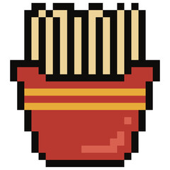 French fries Fast food pixel art illustration icon 8Bit Food menu Game
