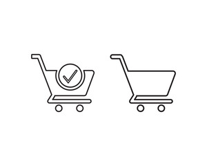 Shopping trolly icon vector symbol design illustration