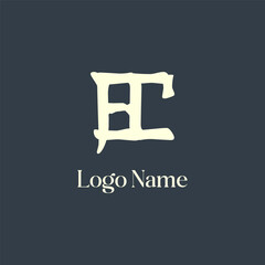 BC letter abstract monogram initial letter logo design Asian letter style.  