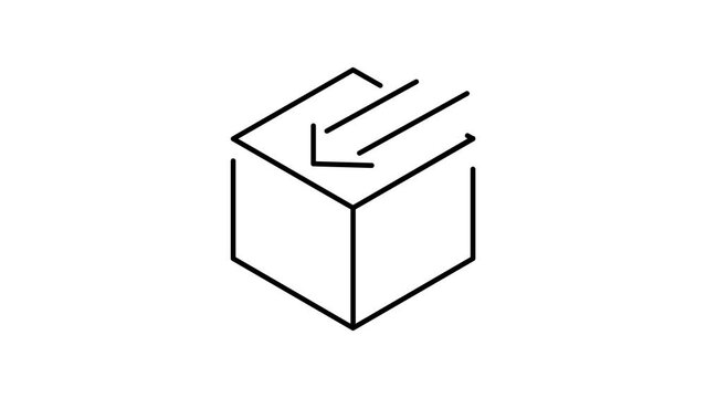 Box delivery with arrow line animation icon design