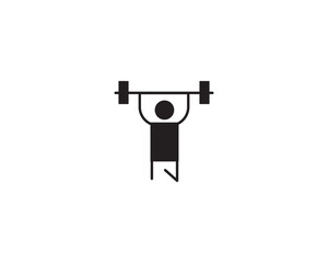 Naklejka premium weightlifting icon vector symbol design illustration