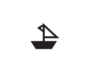 Transportation boat icon vector symbol isolated design illustration