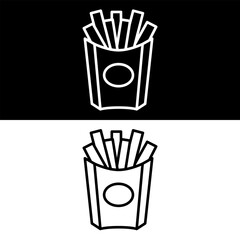 French Fries Icon Black and White