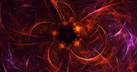 3D rendering abstract multicolor fractal light background