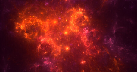 3D rendering abstract multicolor fractal light background