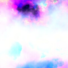 Fractal render, abstract fantasy background of colorful sky with colorful clouds