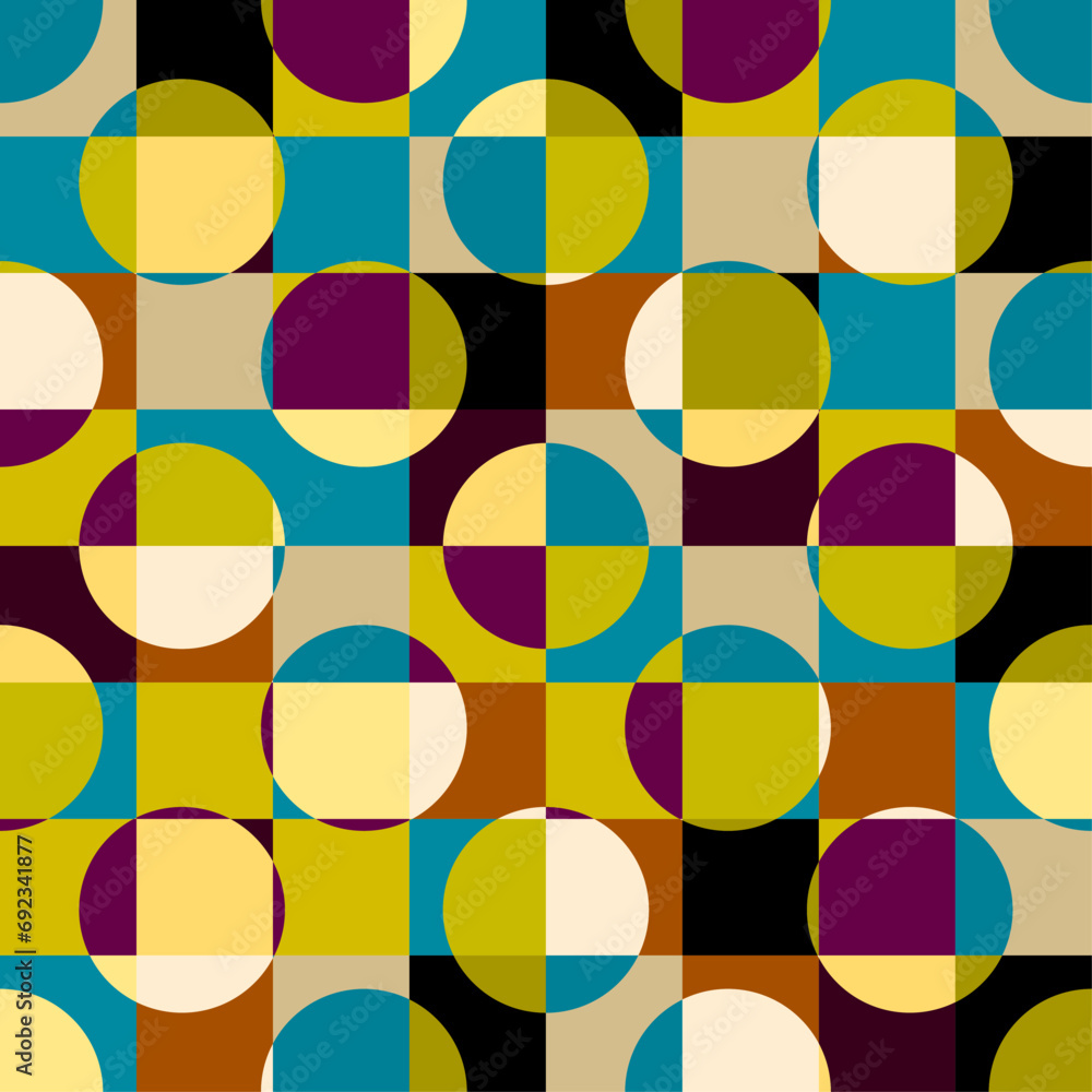 Poster Geometric abstract pattern retro style. Seamless vector pattern.
