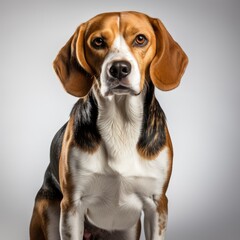 Beautiful Beagle Dog On White Background, White Background, For Design And Printing