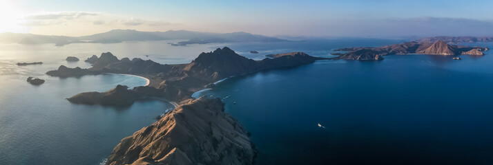 panoramic view of Padar island in Komodo islands, Flores, Indonesia. Aerial view - Powered by Adobe