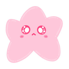 Cute Pink Star Mascot Character Kawaii Cartoon illustration Kawaii Star Cute Star Cute Element Pink Element