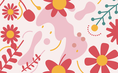 Floral background, Abstract. Good for fashion fabrics, postcards, email header, wallpaper, banner, events, covers, advertising, and more. Valentine's day, women's day, mother's day background.