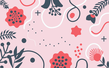 Floral background, Abstract. Good for fashion fabrics, postcards, email header, wallpaper, banner, events, covers, advertising, and more. Valentine's day, women's day, mother's day background.