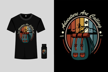 Adventure Bag Retro Vintage T Shirt Design