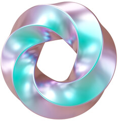 3d holographic liquid shape, iridescent chrome fluid abstract form - 692345214
