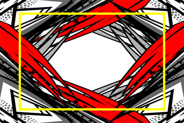vector abstract racing background design with a unique line pattern and a cool combination of grayscale and bright colors that looks elegant - obrazy, fototapety, plakaty