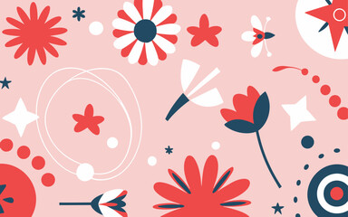 Floral background, Abstract. Good for fashion fabrics, postcards, email header, wallpaper, banner, events, covers, advertising, and more. Valentine's day, women's day, mother's day background.