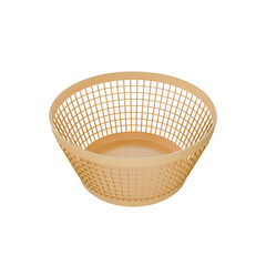 empty wicker basket isolated , 3d render