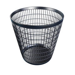 metal basket isolated on white , 3d render