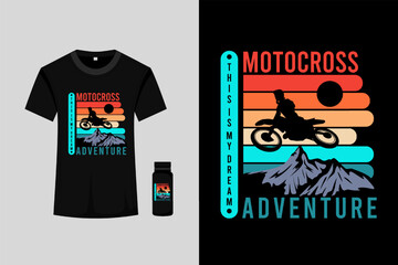 Motocross Retro Vintage T Shirt Design