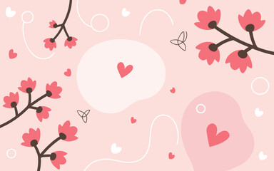 Abstract background poster. Good for fashion fabrics, postcards, email header, wallpaper, banner, events, covers, advertising, and more. Valentine's day, women's day, mother's day background.