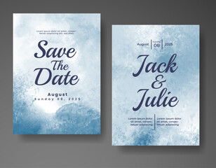 Wedding invitation with abstract watercolor background