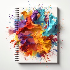 Notebook Pencil On White Background Abstract, White Background, For Design And Printing