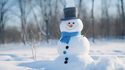 Obraz premium Snowman in winter and Christmas festival.