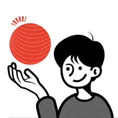 illustration of emphasizing something, white background.