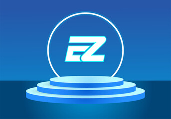 Letter EZ blue logo sign. Vector logo design for business. 
