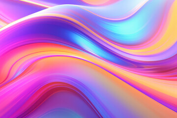 Neon abstract fluid iridescent holographic curved wave in motion colorful 3d background