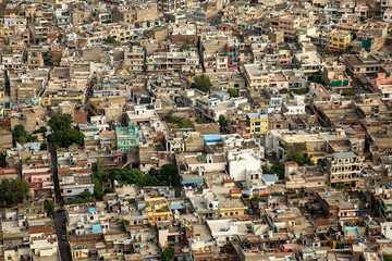 Aerial view of the Jaipur city from the Nahargarh fort, Rajasthan India